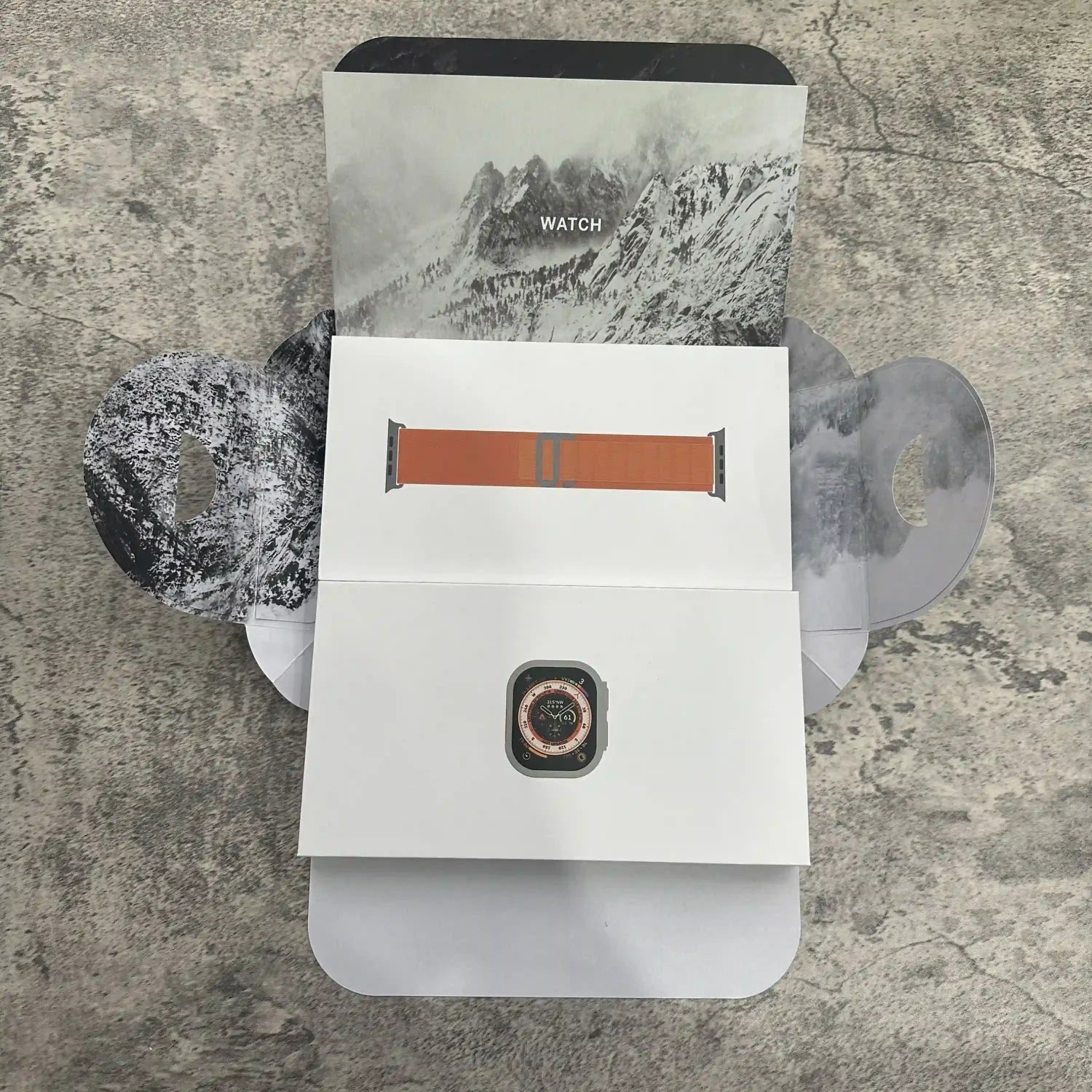 Apple Watch Ultra Titanium Case with Orange Ocean Band