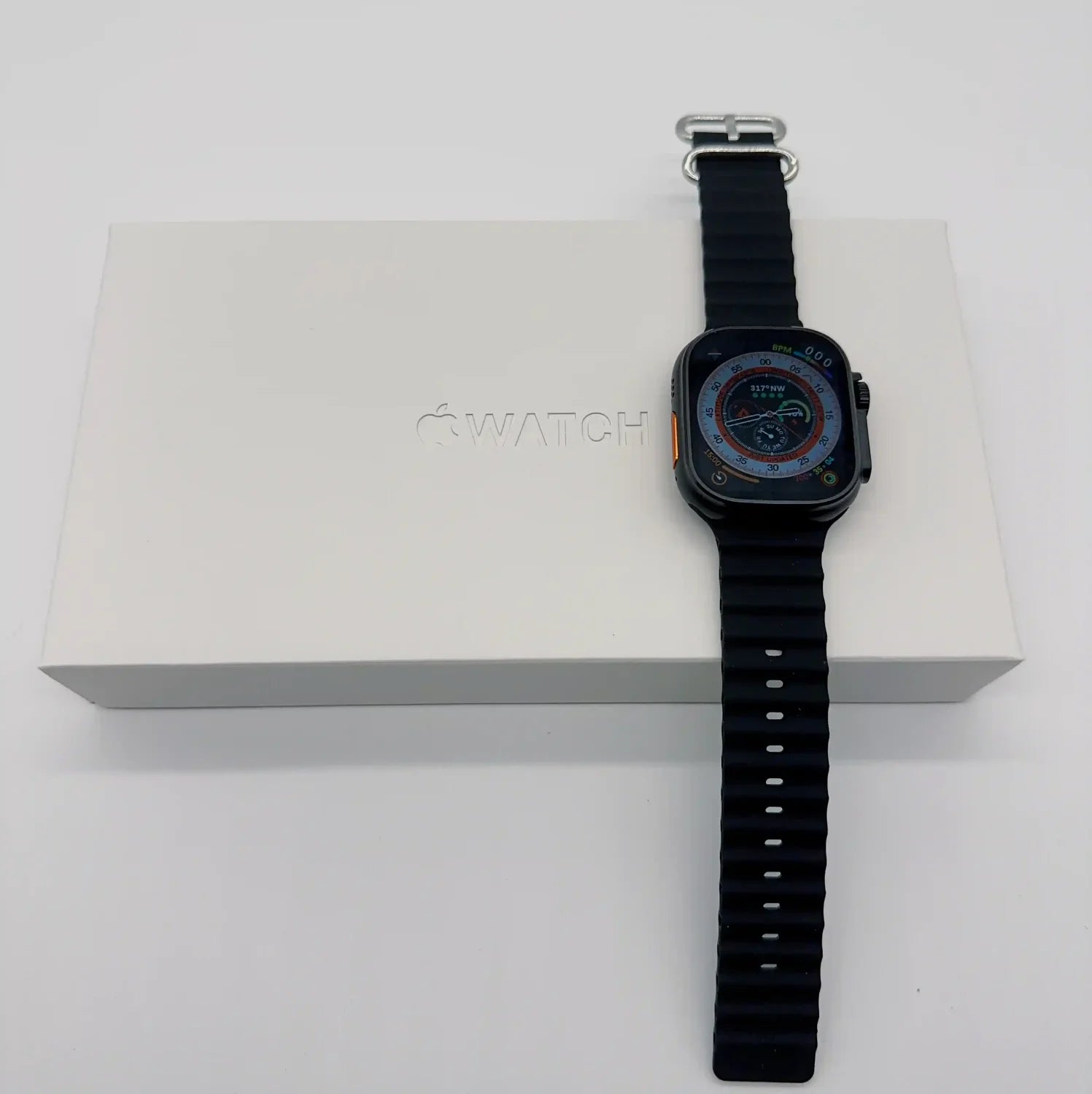 Apple Watch Ultra Titanium Case with Black Ocean Band