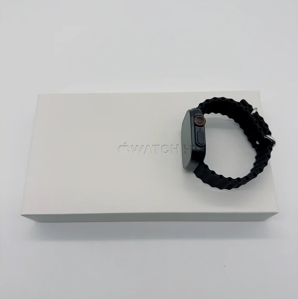 Apple Watch Ultra Titanium Case with Black Ocean Band